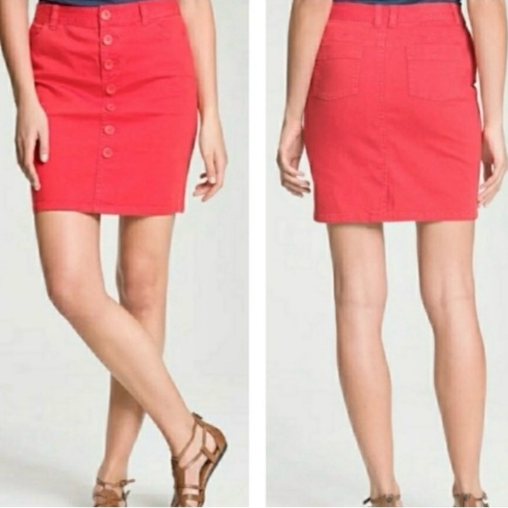 Caslon Red Denim Skirt Size 8